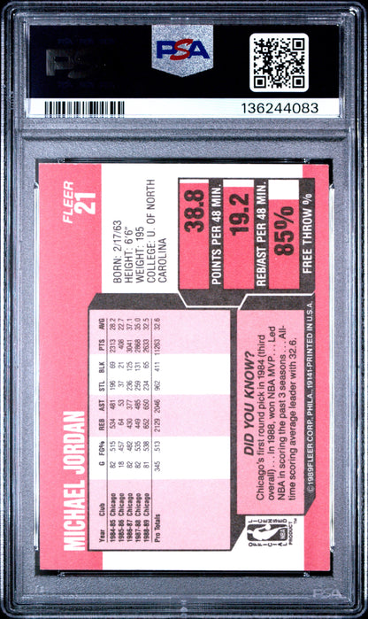 1989 Fleer Metal Michael Jordan PSA 5
