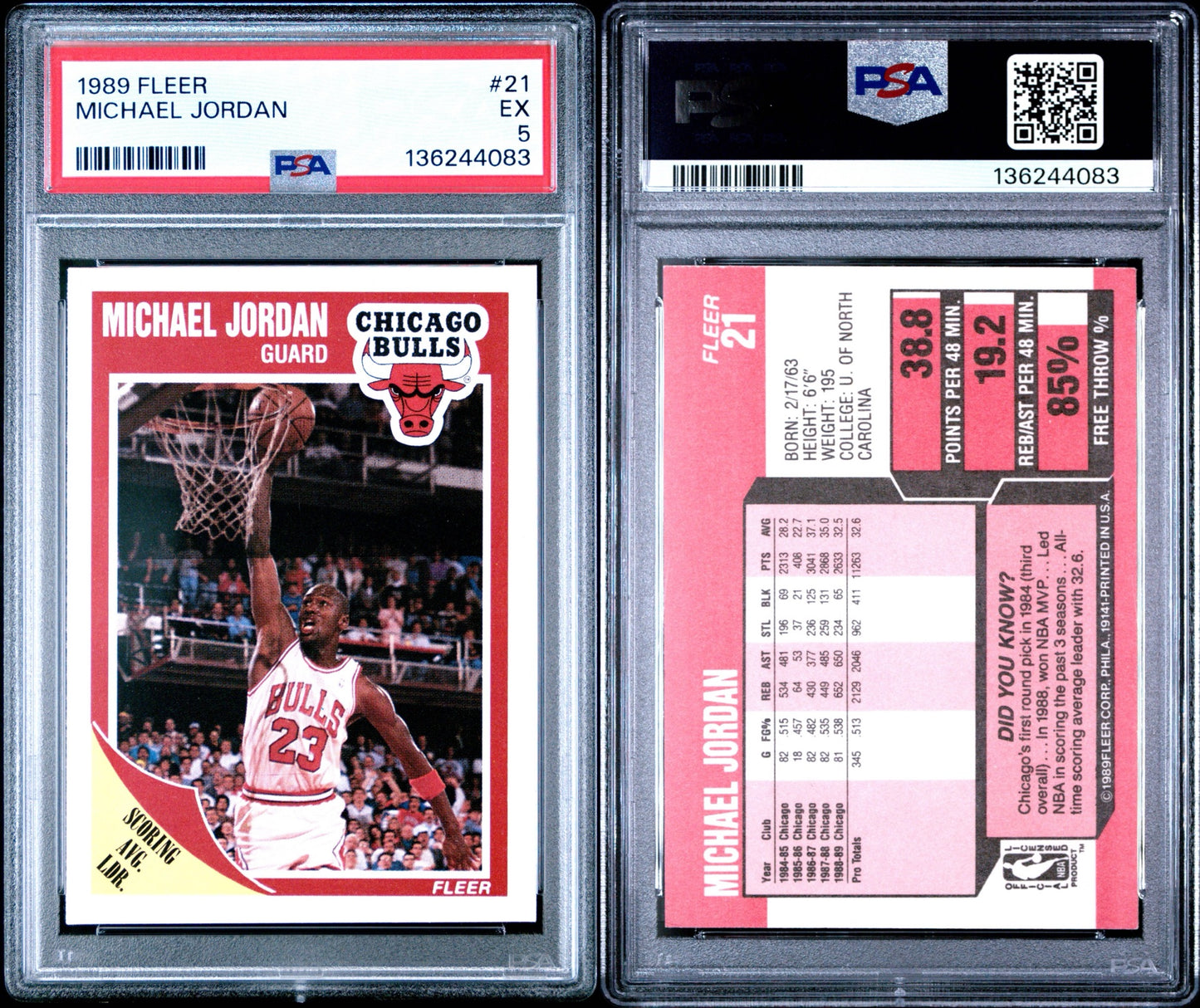 1989 Fleer Metal Michael Jordan PSA 5