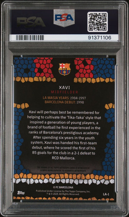 2022-23 Topps Chrome FCB Xavi AUTO PSA 9