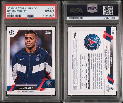 2022 Topps UEFA CC Kylian Mbappe SSP PSA 8