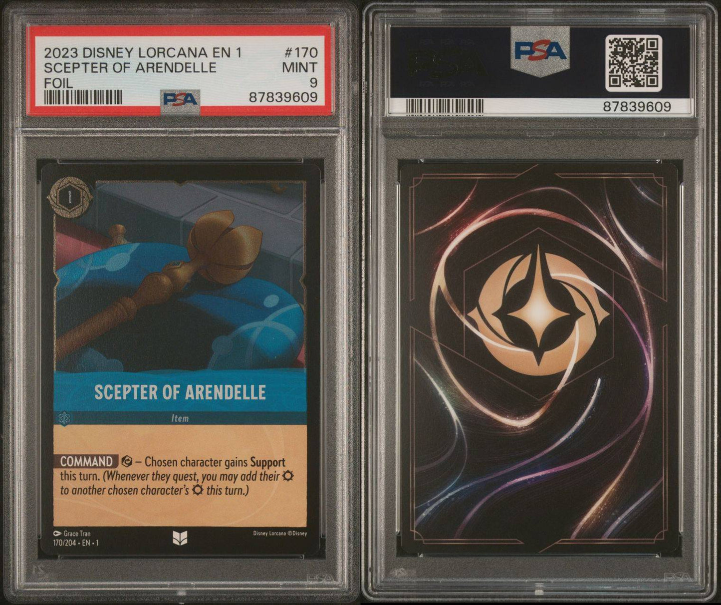 2023 Disney Lorcana EN1 Scepter of Arendelle Foil PSA 9