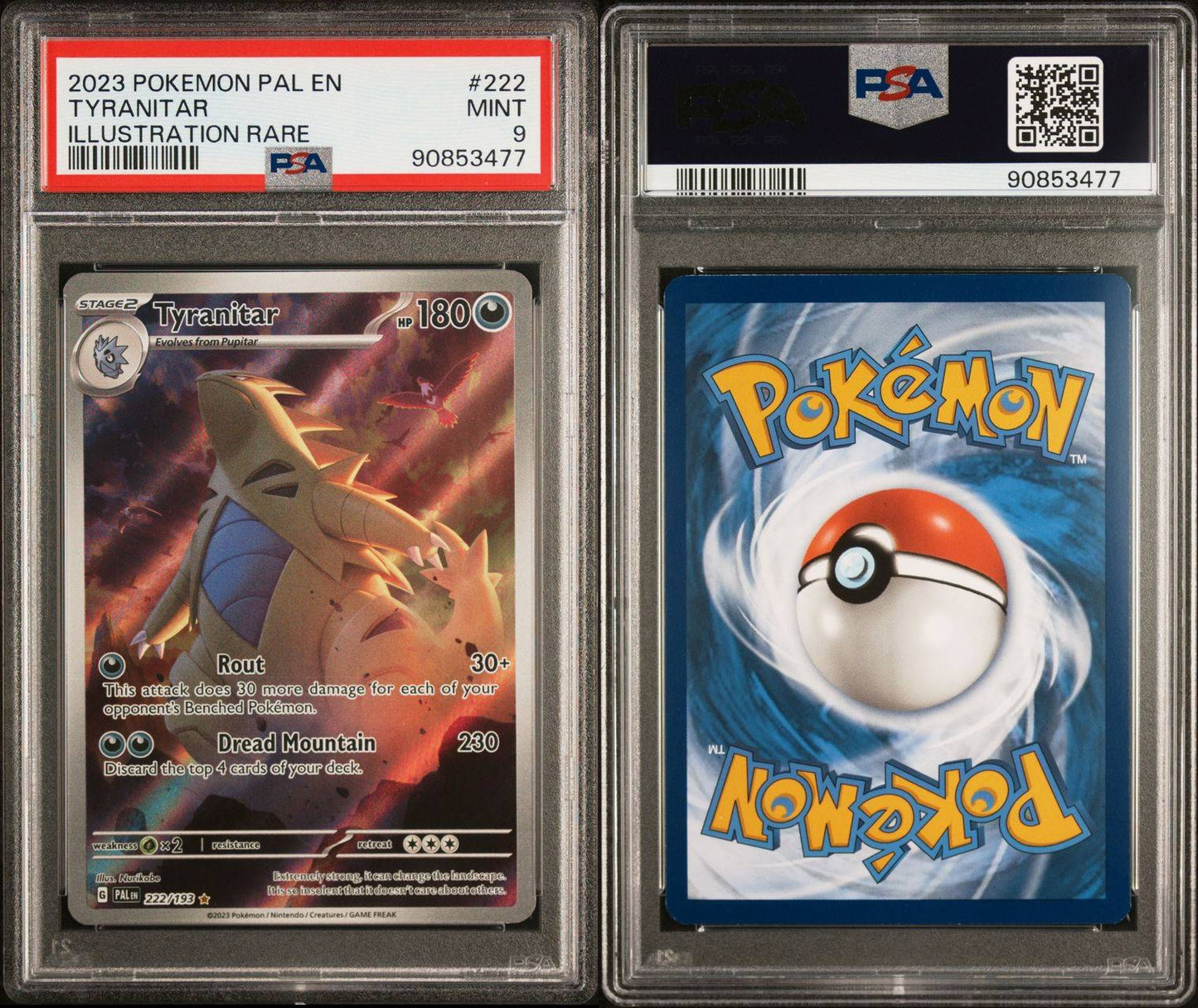2023 Pokemon Pal EN Tyranitar Illustration Rare PSA 9