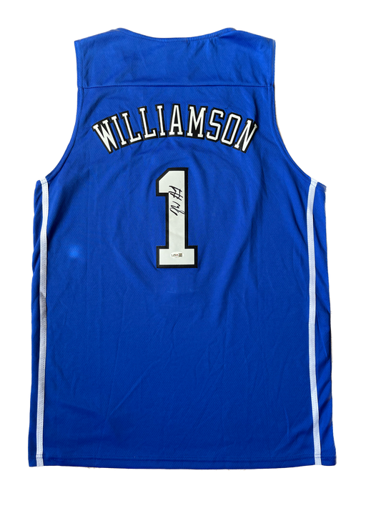 Zion Williamson #1 Duke Blue Devils signed NCAA jersey