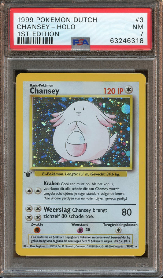 1999 Chansey DUTCH base HOLO 1st Ed. PSA 7