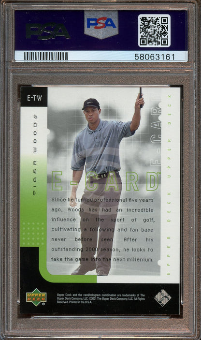 2001 Upper deck Golf Tigers Woods Digital Ecard PSA 9