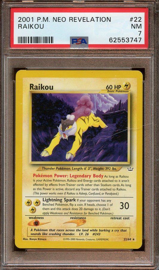 2001 Neo Revelation Raikou PSA 7