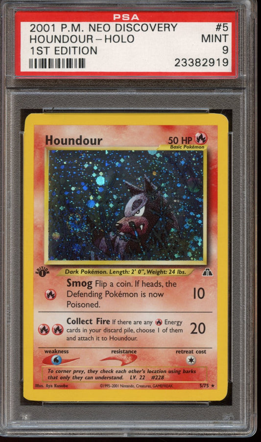 2001 Houndour HOLO 1st edition Neo Discovery PSA 9