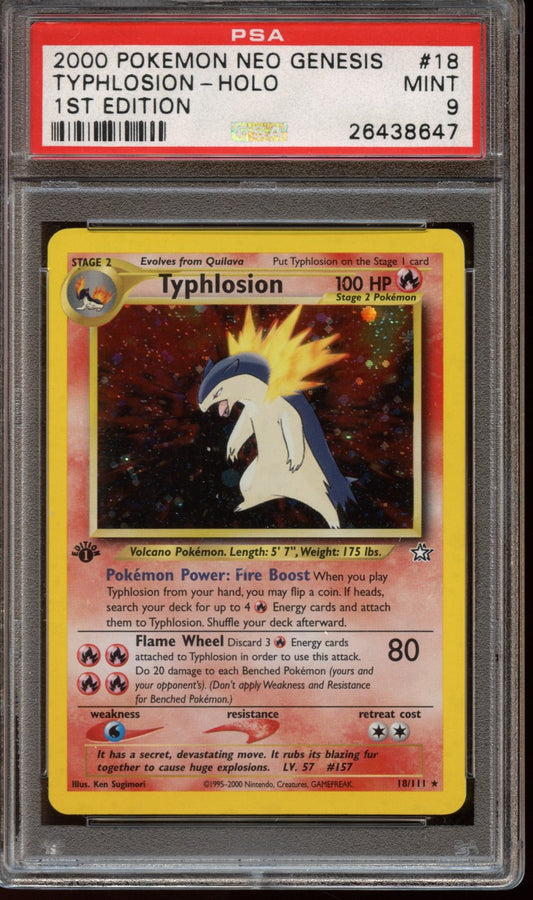 2000 Typhlosion HOLO 1st edition Neo Genesis PSA 9