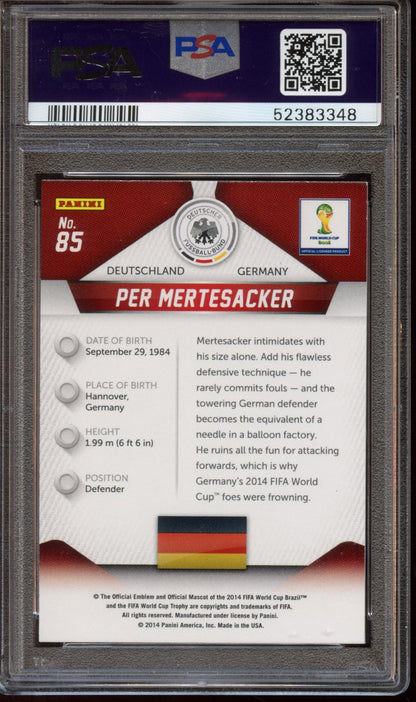 2014 Panini Prizm Per Mertesacker WORLD CUP PSA 9