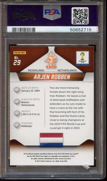 2014 Panini Prizm Arjen Robben WORLD CUP PSA 9
