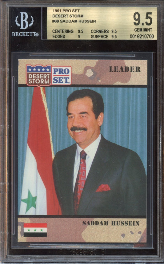 1991 Desert Storm Pro set SADDAM HUSSEIN BGS 9.5