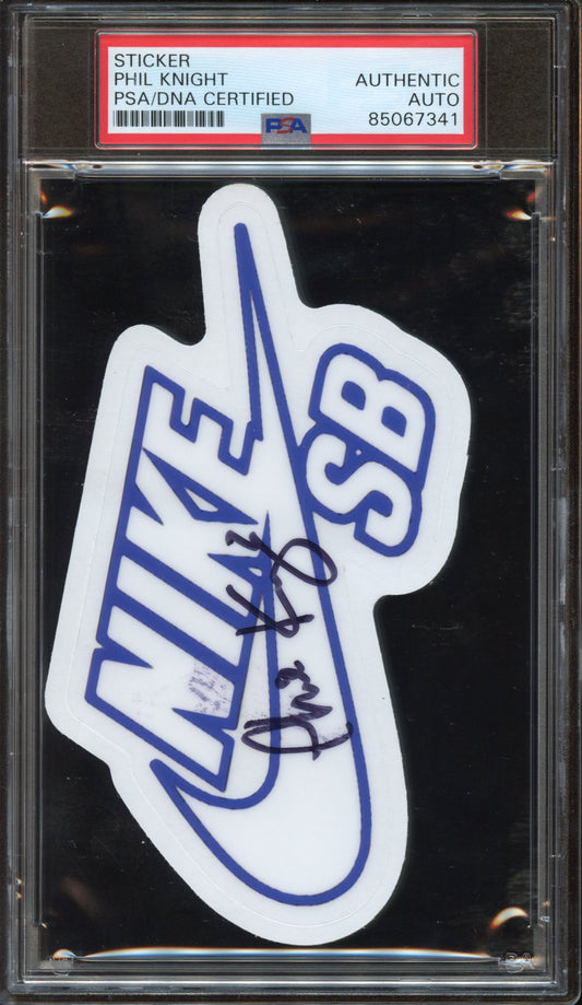 Nike Founder Phil Knight SIGNED NikeSB sticker PSA/DNA AUTO