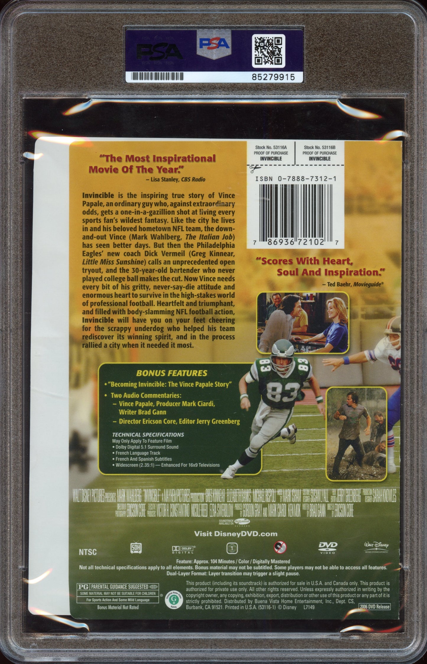 Mark Wahlberg  ''Invincible DVD Cover'' AUTO PSA/DNA