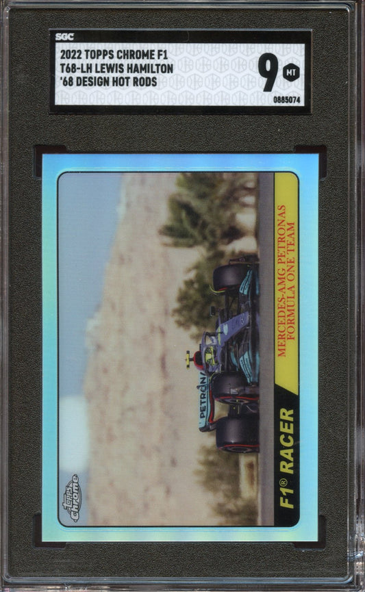 2022 Max Verstappen Topps Chrome F1 Lewis Hamilton '68 Design Hot Rods SGC 9
