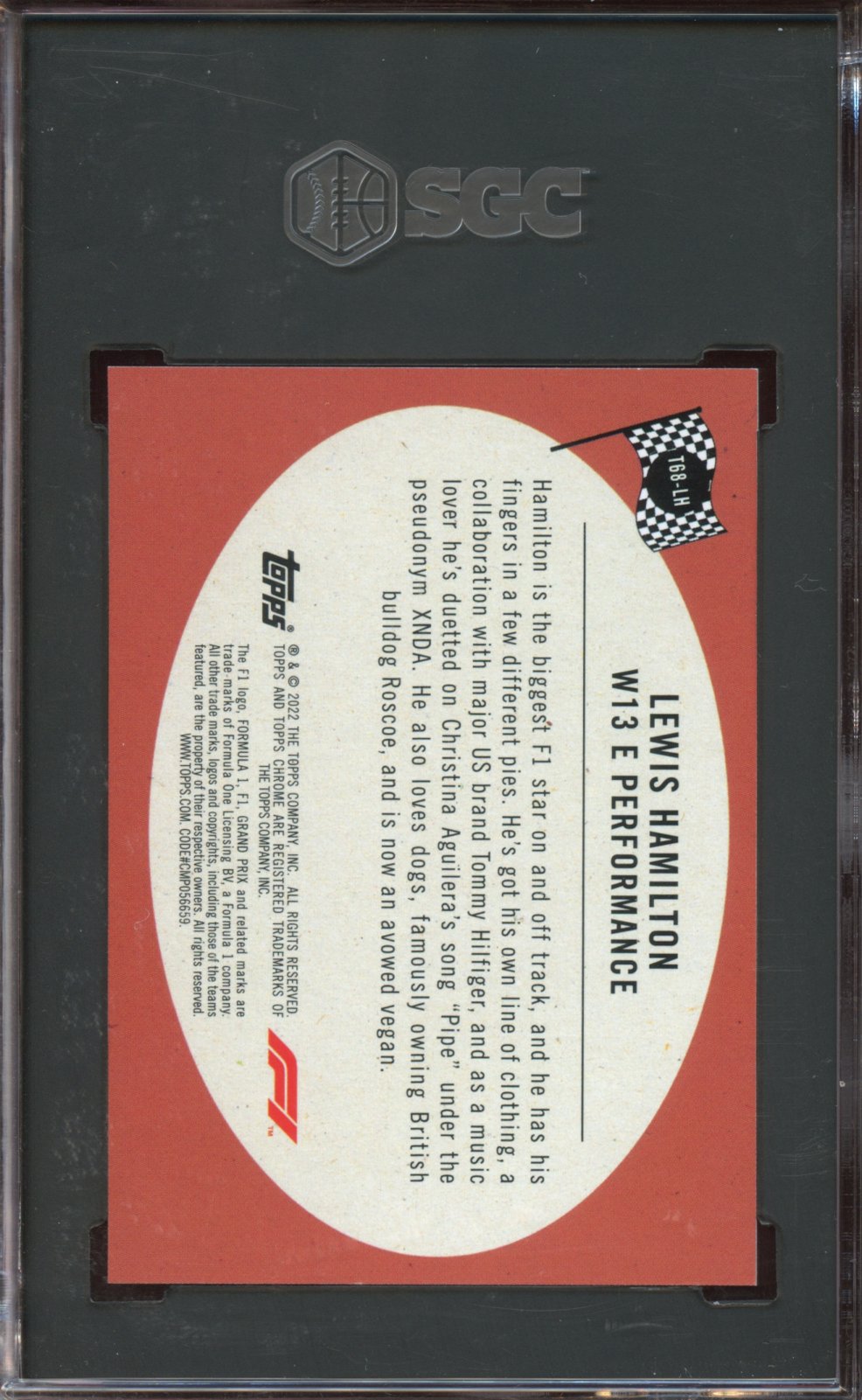 2022 Max Verstappen Topps Chrome F1 Lewis Hamilton '68 Design Hot Rods SGC 9
