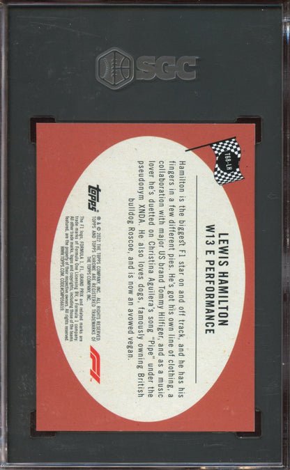 2022 Max Verstappen Topps Chrome F1 Lewis Hamilton '68 Design Hot Rods SGC 9