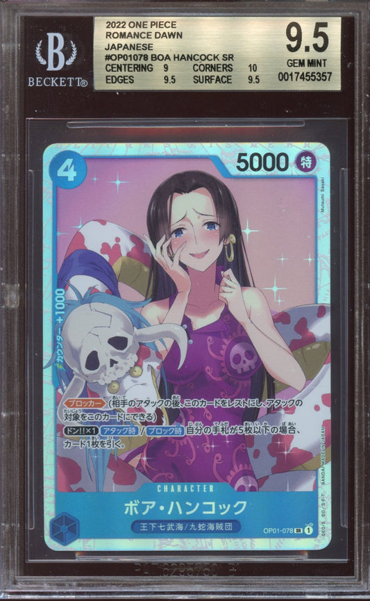 2022 One Piece JP Romance Dawn Boa Hancock Sr BGS 9.5