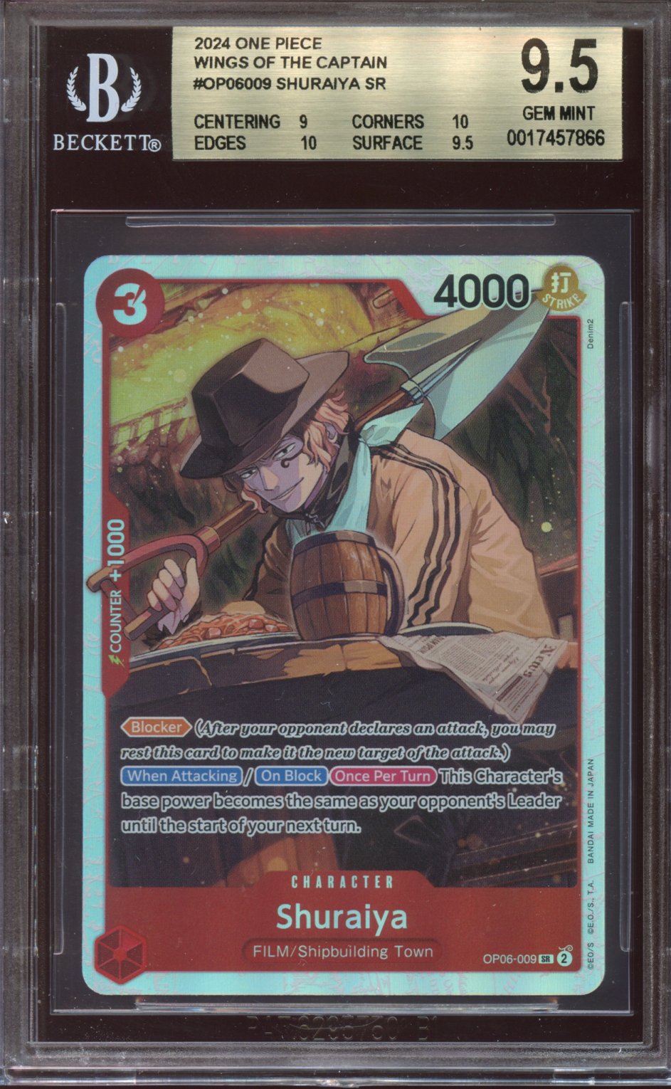 2024 One Piece Wings of the Captain Shuraiya Sr BGS 9.5
