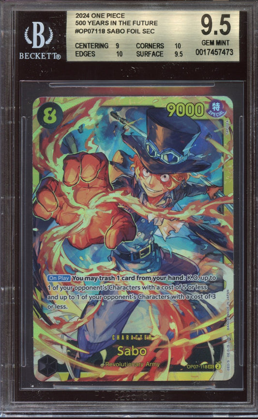 2024 One Piece 500 years in the future Sabo Foil sec BGS 9.5