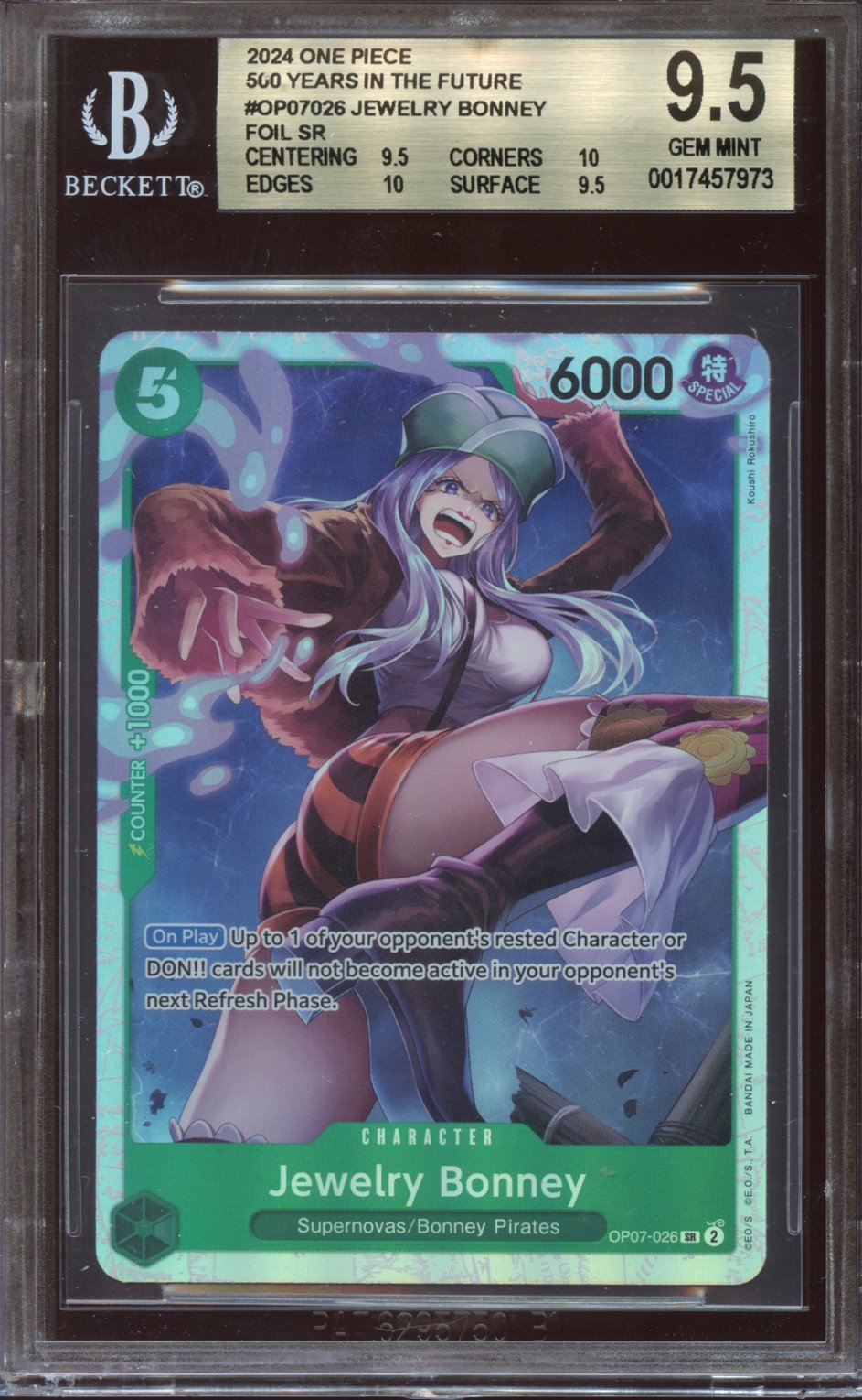 2024 One Piece 500 years in the future Jewelry Bonney Foil BGS 9.5
