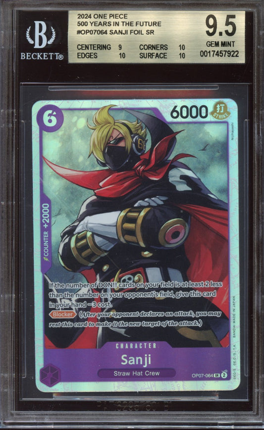 2024 One Piece 500 years in the future Sanji Foil BGS 9.5