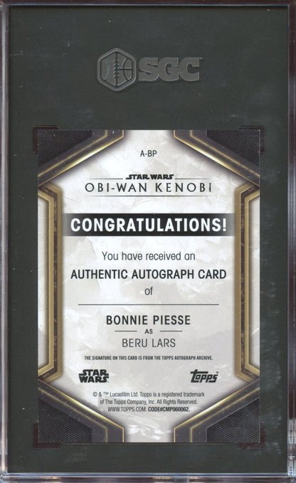 2023 Topps STAR WARS Kenobi Bonnie Piesse AUTO SGC 10/9