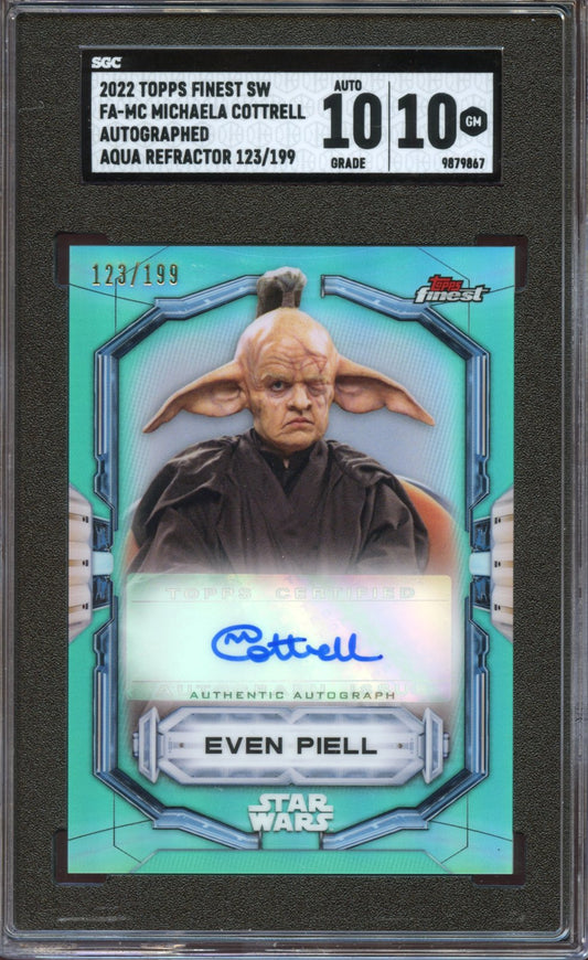 2022 Topps Finest STAR WARS Michaela Cottrel / Even Piell AUTO SGC 10/10