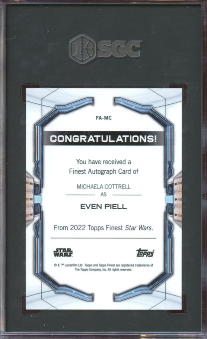 2022 Topps Finest STAR WARS Michaela Cottrel / Even Piell AUTO SGC 10/10