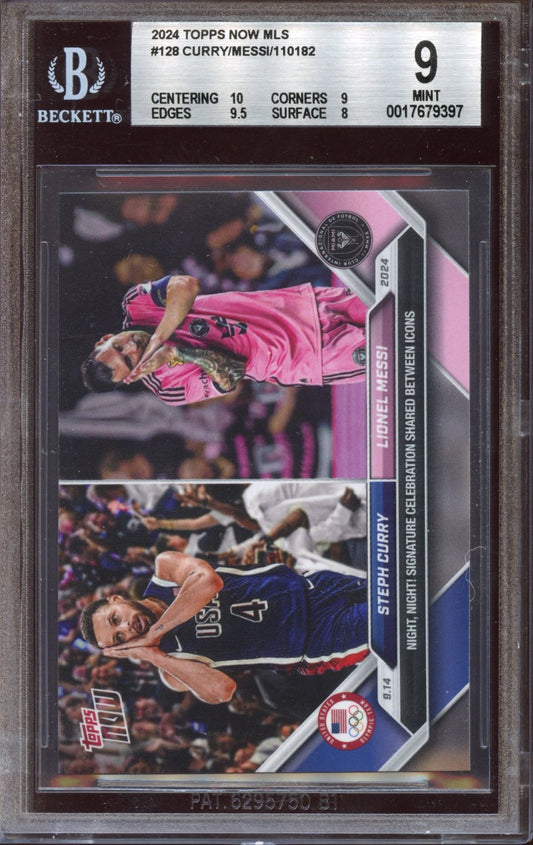 2024 Topps Now MLS Curry/Messi BGS 9