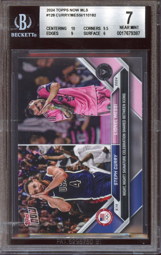 2024 Topps Now MLS Curry/Messi BGS 7