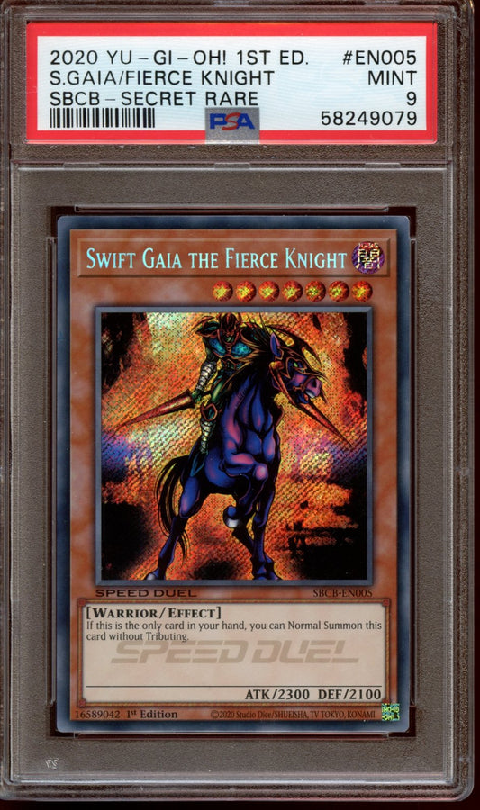 2020 Swfit Gaia The Fierce Knight Secret rare 1st Ed Speed Duel PSA 9