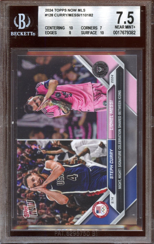 2024 Topps Now MLS Curry/Messi BGS 7.5