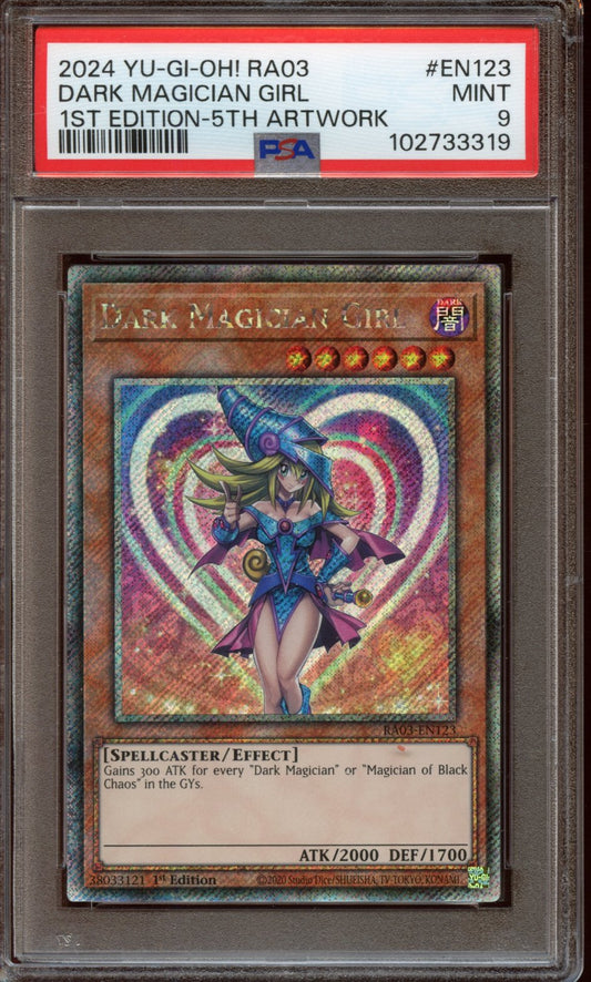2024 Dark Magician Girl 1st ed. 5th Artwork PSA 9