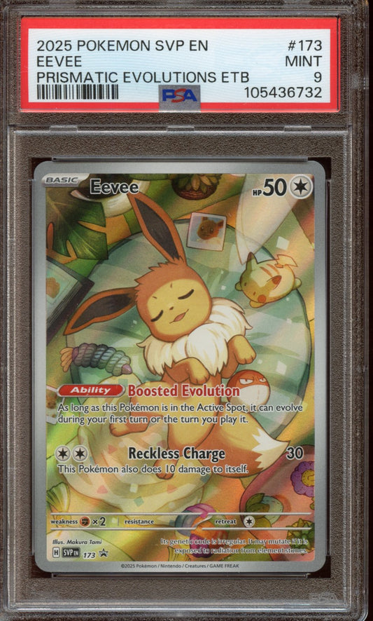 2025 Pokemon SVP EN Eevee Prismatic Evolutions ETB PSA 9