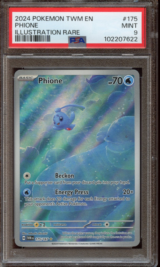2024 Pokemon TWM EN Phione Illustration Rare PSA 9