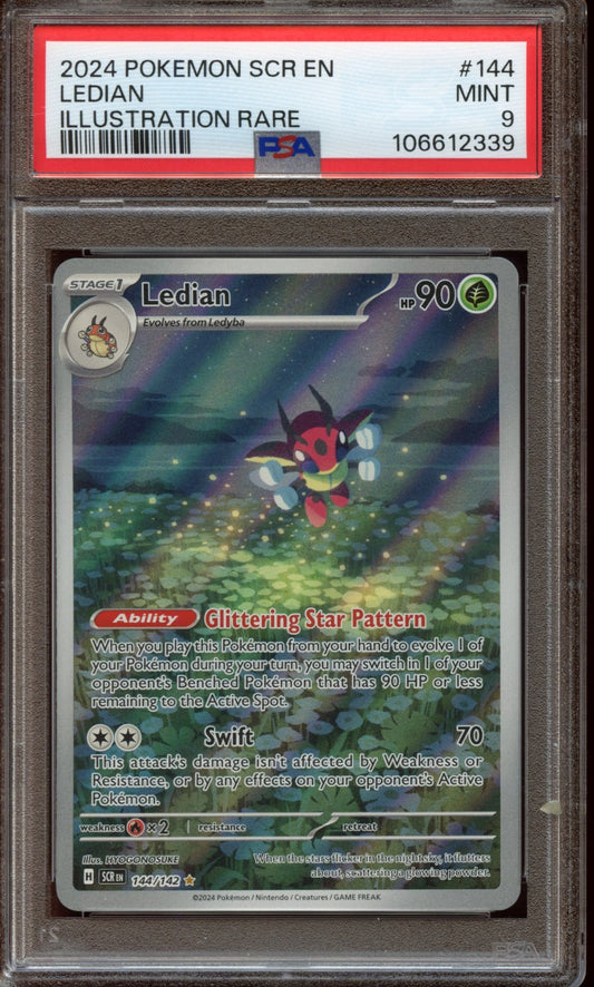 2024 Pokemon SCR EN Ledian Illustration Rare PSA 9