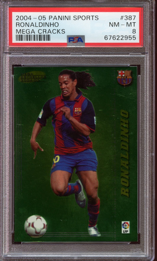 2004 - 05 Panini Maga Cracks Ronaldinho PSA 8
