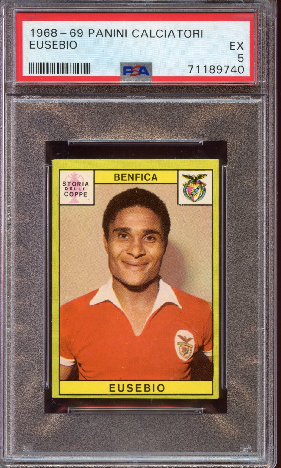 1968 - 69 Panini Calciatori ''Eusebio'' PSA 5