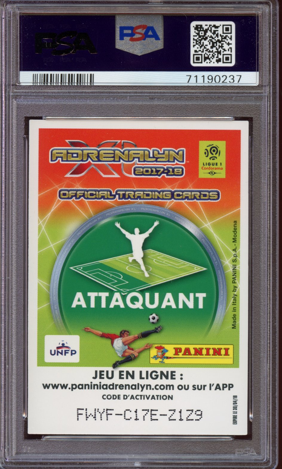 2017 Panini Adrenalyn XL ''Le Trefle Princier'' PSA 7