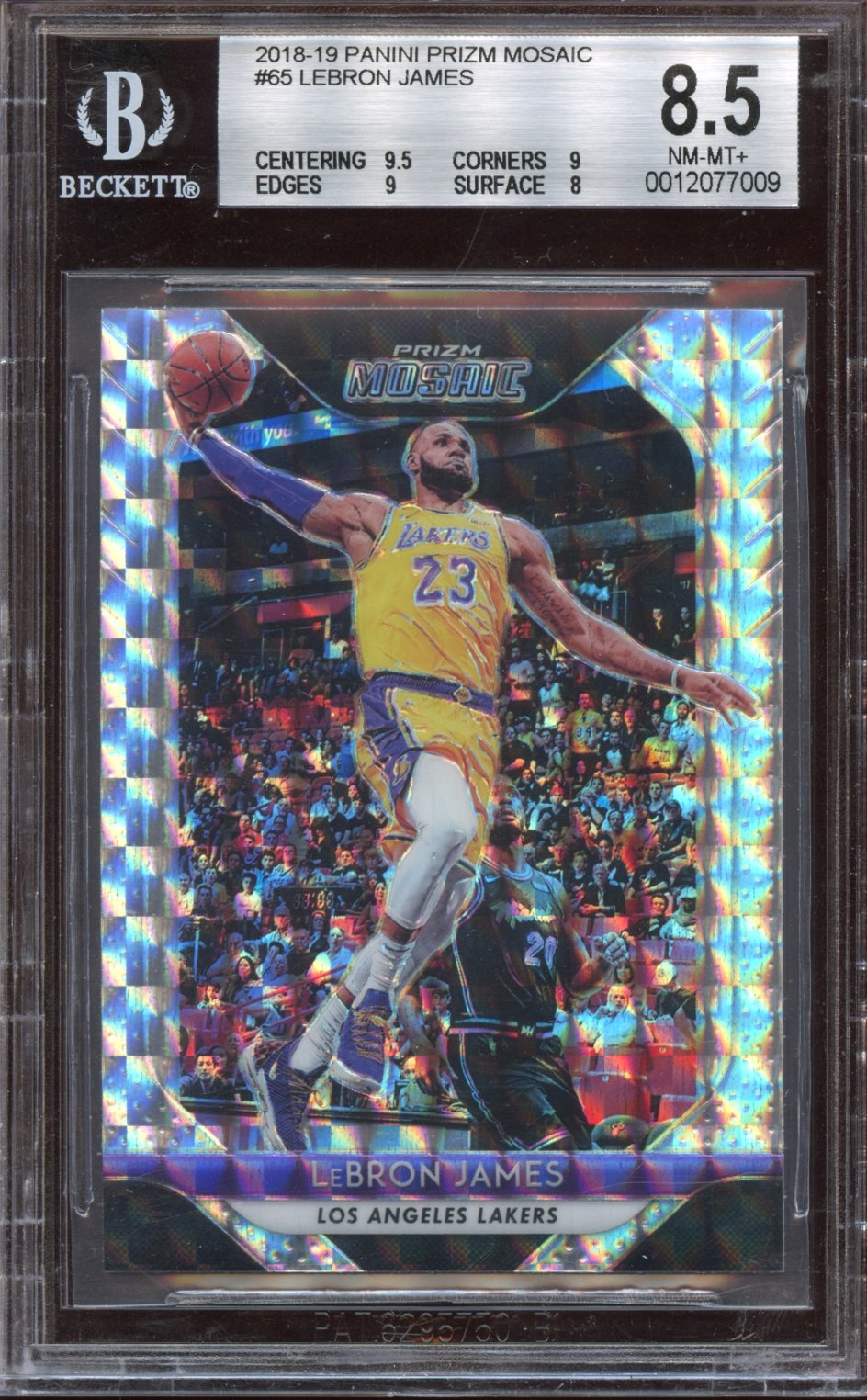 2018-19 Panini Prizm Mosaic Lebron James BGS 8.5
