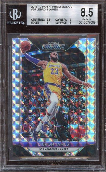 2018-19 Panini Prizm Mosaic Lebron James BGS 8.5