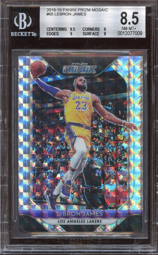 2018-19 Panini Prizm Mosaic Lebron James BGS 8.5