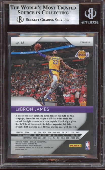 2018-19 Panini Prizm Mosaic Lebron James BGS 8.5