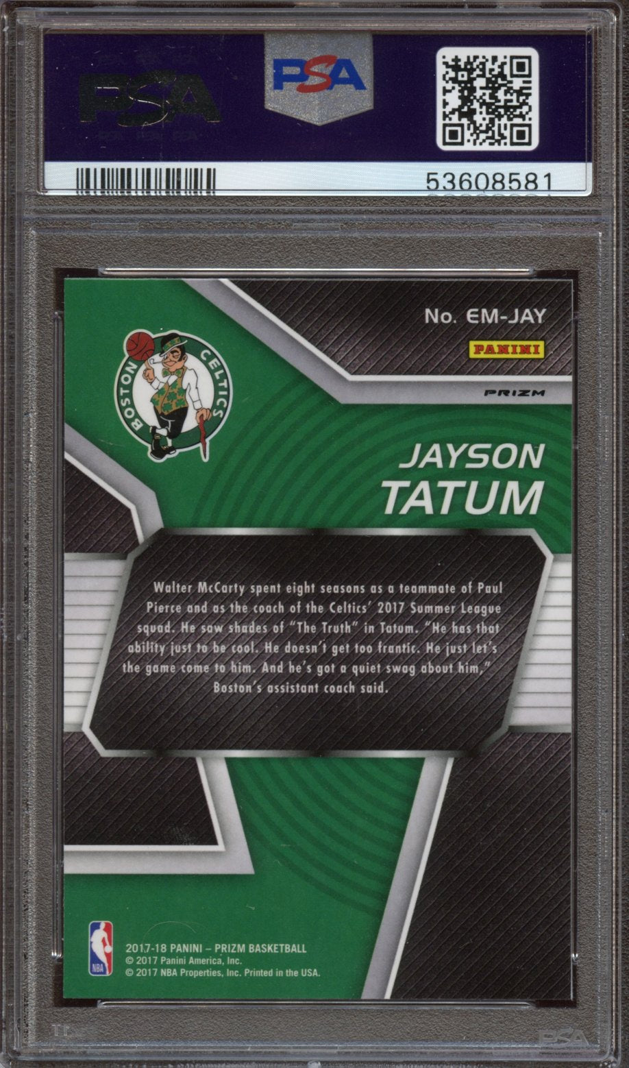 2017 Panini Prizm Jayson Tatum PSA 10