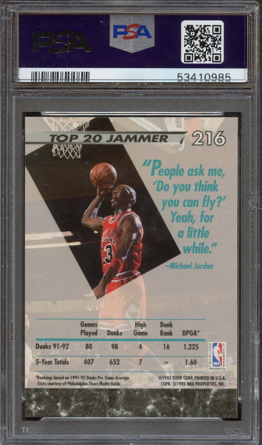 1992 ULTRA Michael Jordan PSA 9