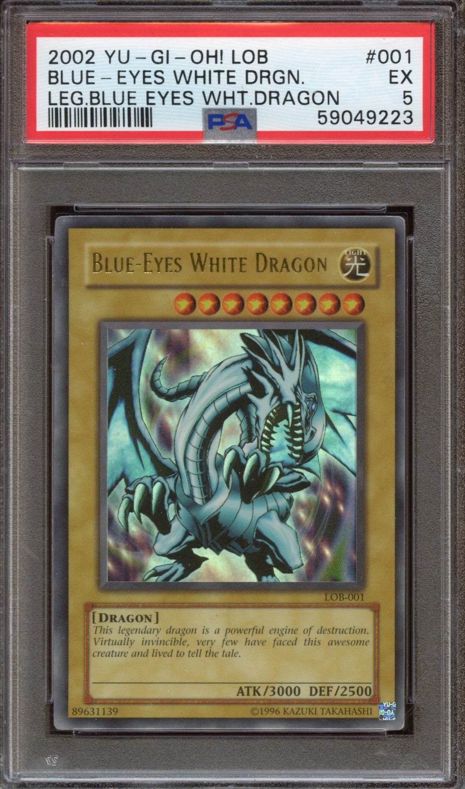 2002 Blue Eyes White Dragon LOB001 PSA 5