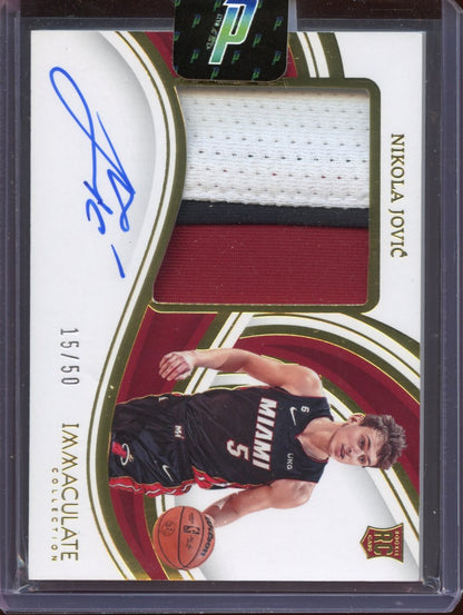 2022-23 Panini Immaculate Nikola Jovic ROOKIE AUTO PATCH /50
