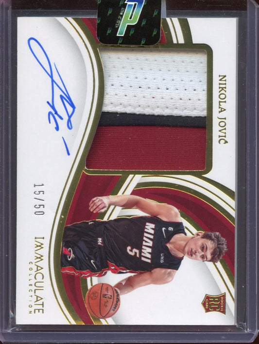 2022-23 Panini Immaculate Nikola Jovic ROOKIE AUTO PATCH /50