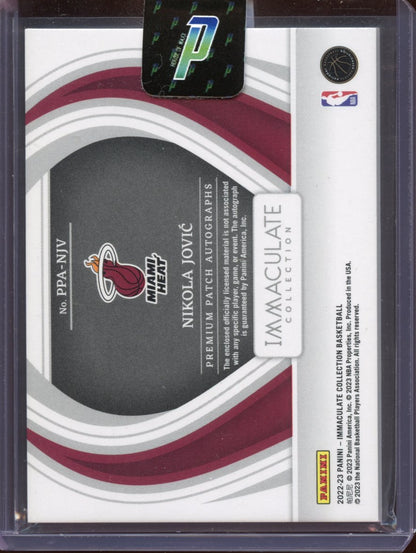 2022-23 Panini Immaculate Nikola Jovic ROOKIE AUTO PATCH /50