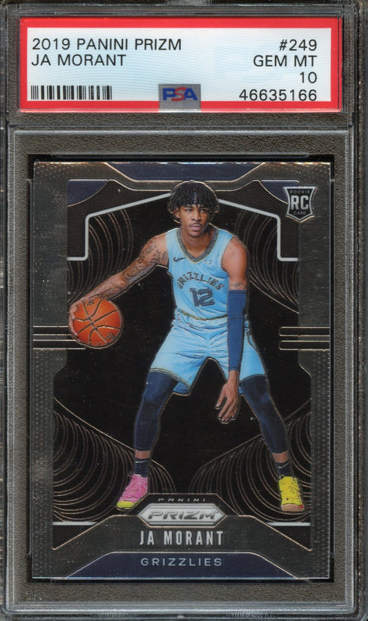 2019 Panini Prizm Ja Morant PSA 10 ROOKIE BASE #249
